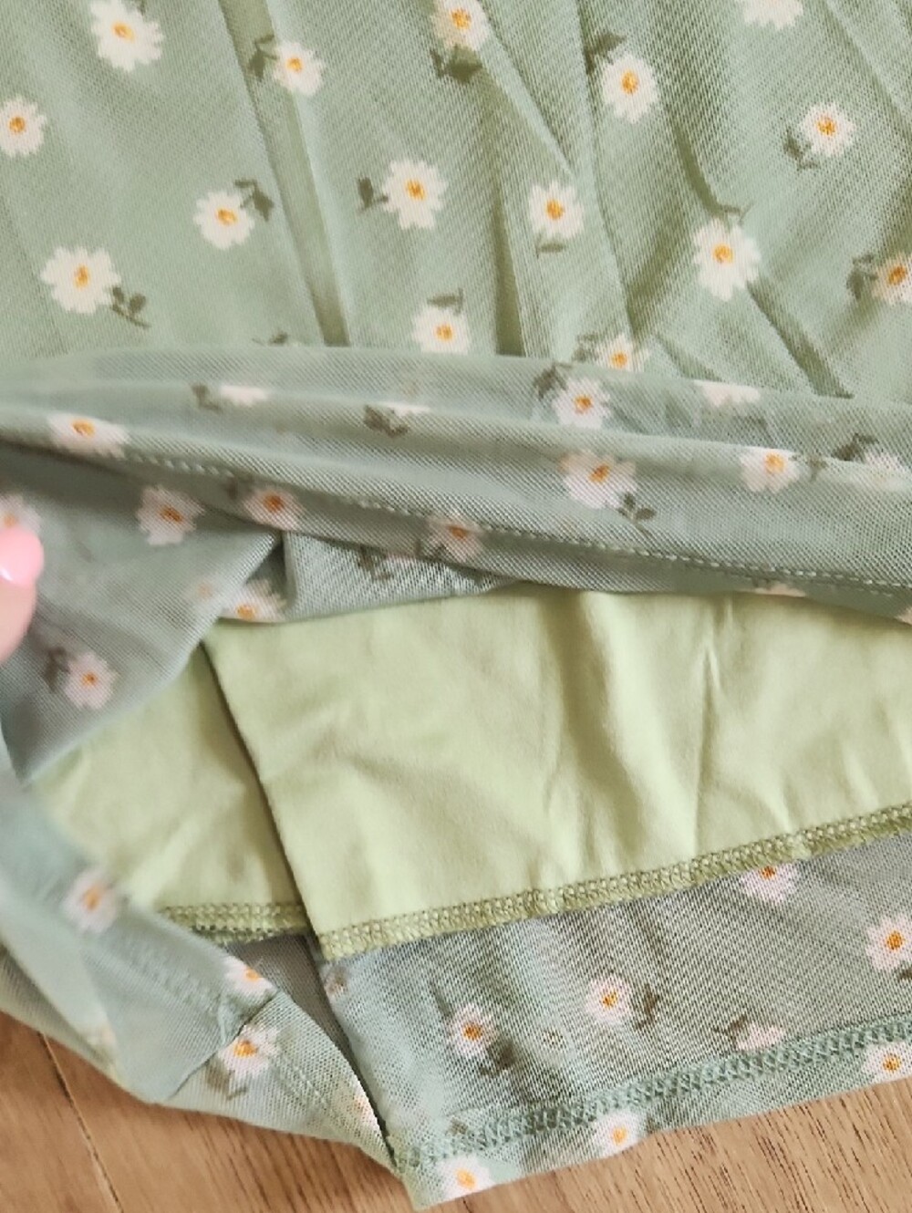 NWT ASee You Monday Green Daisy Print Dress - Picture 4 of 4